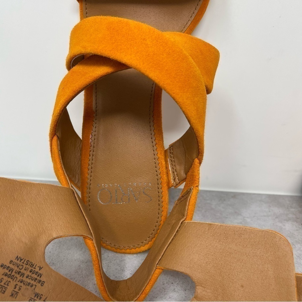 FRANCO SARTO Cider Suede Strappy Open Toe Ankle Strap Block Heel Sandals 7.5 - Picture 9 of 12
